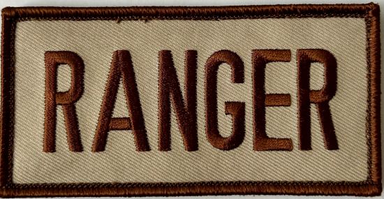 *CLEARANCE* RANGER ID PATCH - 4"W x 2"H WITH VELCRO.